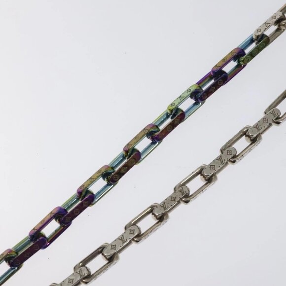 LOUIS VUITTON Monogram Collier Chain Necklace metal Rainbow - Picture 8 of 15